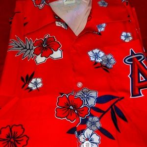 Angels Hawaiian button up shirt new